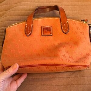 Dooney & Bourke Orange Mini Satchel with Leather Trim